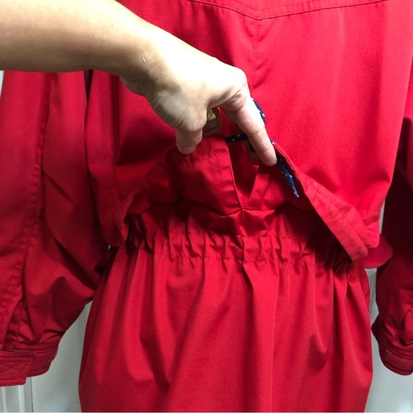Pacific Trail by London Fog All Weather Hooded Waist String Red Lined Jacket M - Picture 9 of 16